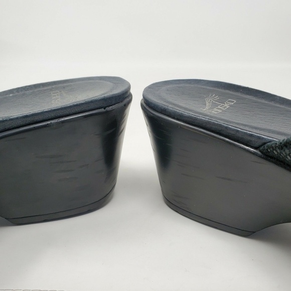 Dansko Jessie Black Leather Double Strap Clogs 11 - Picture 12 of 12